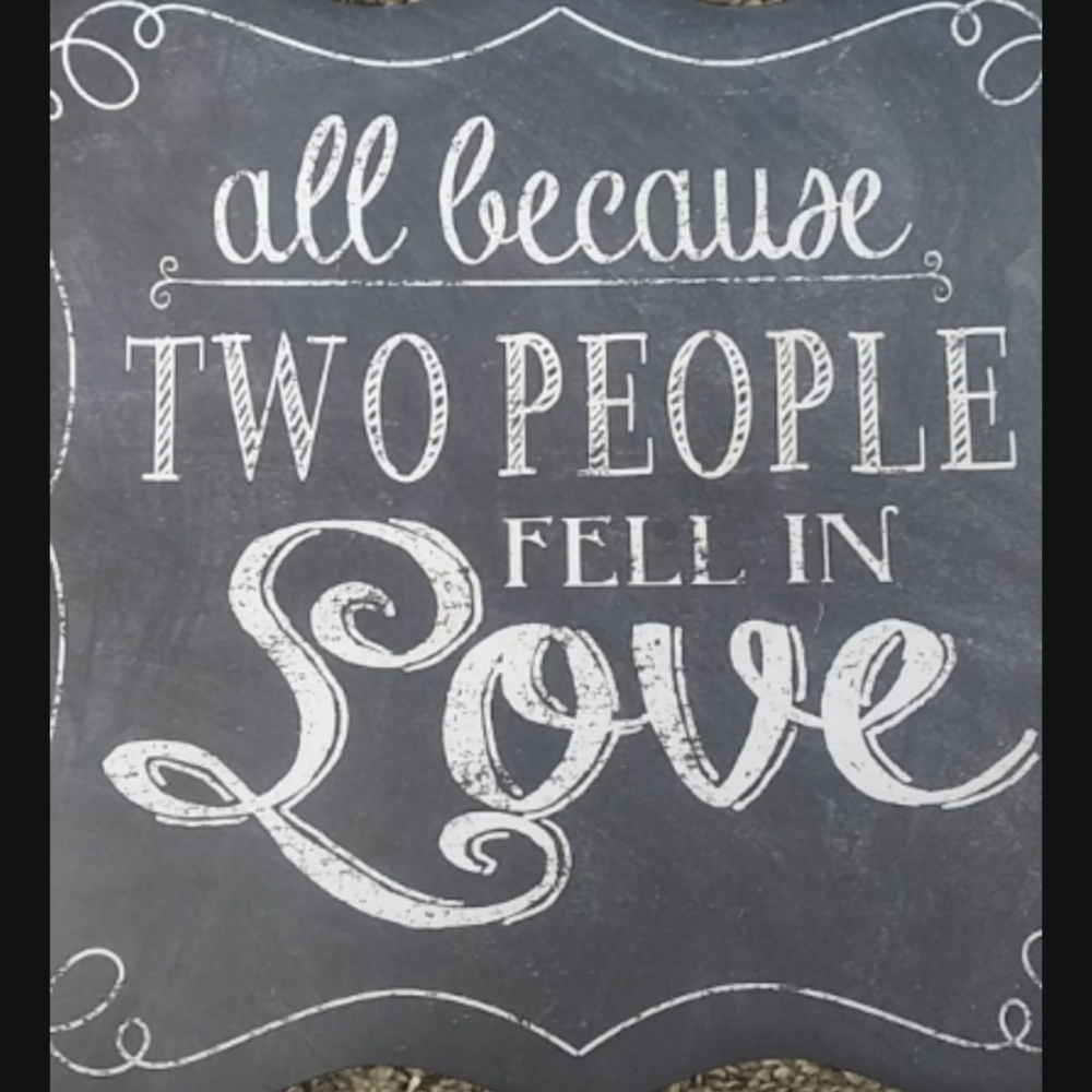 All because 2 people fell in love tin sign